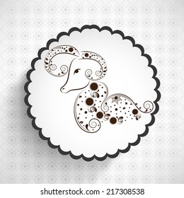 Sticker, tag or label of Zodiac or Horoscope Sign - Aries.