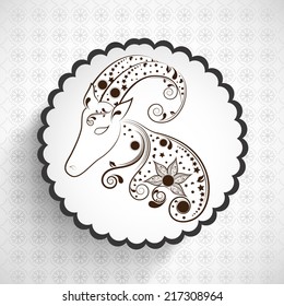Sticker, tag or label of Zodiac or Horoscope Sign - Capricorn.