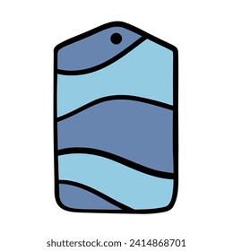 Sticker tag with wavy patterns. Element for notes and planner. Bookmark for a book. Hand drawn vector illustration.