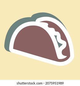 Sticker Tako - Simple illustration, Editable stroke, Design template vector, Good for prints, posters, advertisements, announcements, info graphics, etc.