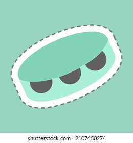 Sticker Tambourine, Line Cut - Simple illustration, Good for Prints , Announcements, Etc