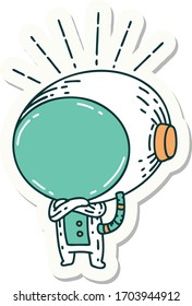 sticker of a tattoo style astronaut