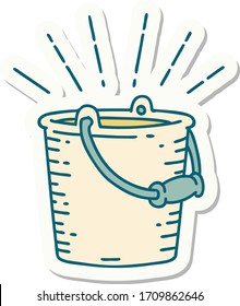 sticker of a tattoo style bucket of water