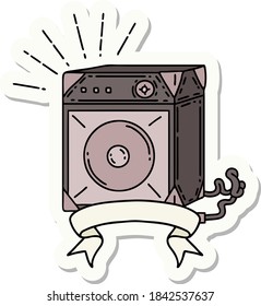 sticker of a tattoo style guitar amplifier