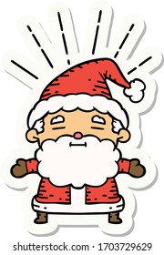 sticker of a tattoo style santa claus christmas character