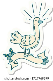 sticker of a tattoo style sea bird