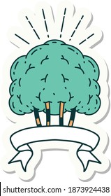 sticker of a tattoo style tree