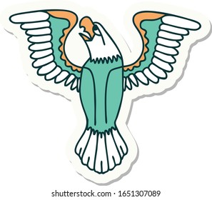 sticker of tattoo in traditional style of an american eagle