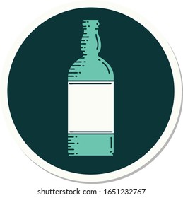 sticker of tattoo in traditional style of a bottle