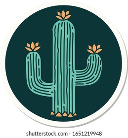 sticker of tattoo in traditional style of a cactus