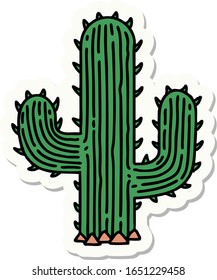 sticker of tattoo in traditional style of a cactus