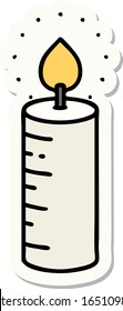 sticker of tattoo in traditional style of a candle