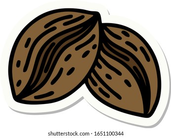 sticker of tattoo in traditional style of coffee beans