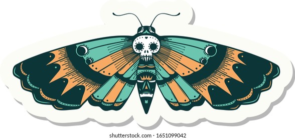 sticker of tattoo in traditional style of a deaths head moth