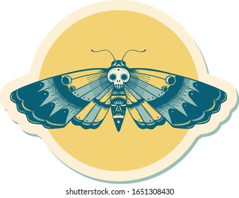 sticker of tattoo in traditional style of a deaths head moth