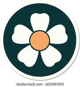 sticker of tattoo in traditional style of a flower