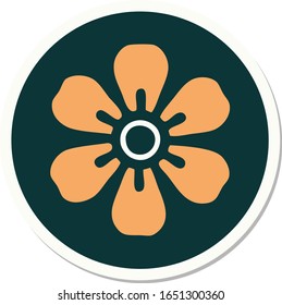 sticker of tattoo in traditional style of a flower