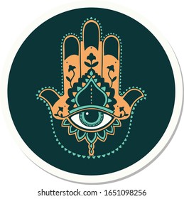 sticker of tattoo in traditional style of a hamza