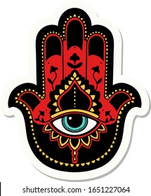 sticker of tattoo in traditional style of a hamza