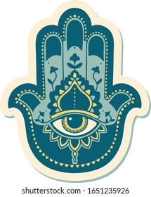 sticker of tattoo in traditional style of a hamza