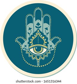 sticker of tattoo in traditional style of a hamza