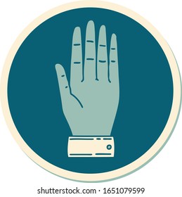 sticker of tattoo in traditional style of a hand