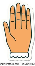 sticker of tattoo in traditional style of a hand
