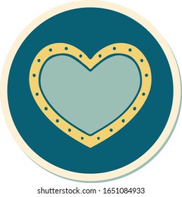 sticker of tattoo in traditional style of a heart
