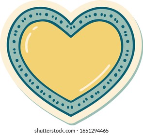 sticker of tattoo in traditional style of a heart
