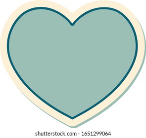 sticker of tattoo in traditional style of a heart