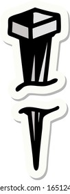 sticker of tattoo in traditional style of iron nail