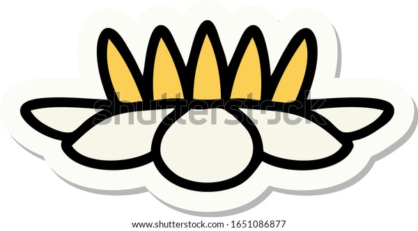 Sticker Tattoo Traditional Style Lily Pad Stock Vector Royalty Free