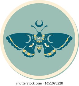 sticker of tattoo in traditional style of a moth