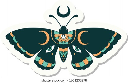 sticker of tattoo in traditional style of a moth