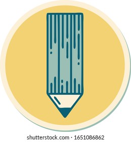 sticker of tattoo in traditional style of a pencil