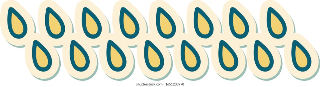 sticker of tattoo in traditional style of rain drops