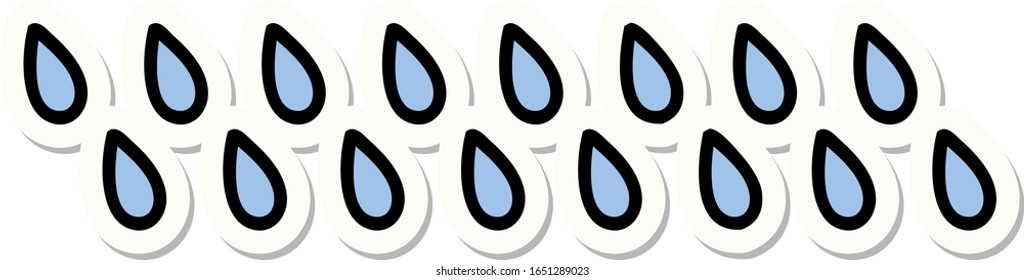 sticker of tattoo in traditional style of rain drops