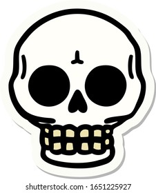 sticker of tattoo in traditional style of a skull