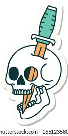 sticker of tattoo in traditional style of a skull