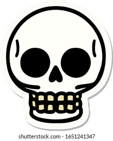 sticker of tattoo in traditional style of a skull