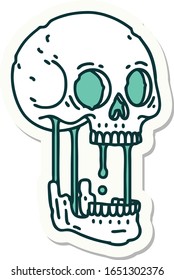sticker of tattoo in traditional style of a skull