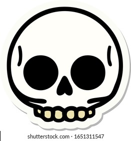 sticker of tattoo in traditional style of a skull