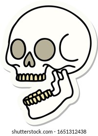 sticker of tattoo in traditional style of a skull