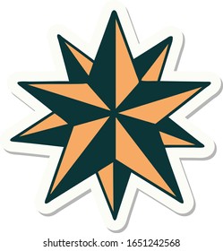 sticker of tattoo in traditional style of a star