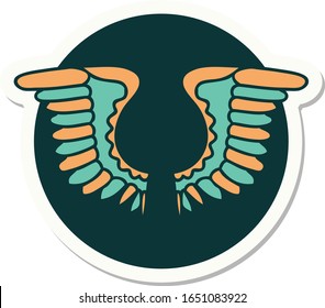 sticker of tattoo in traditional style of a wing