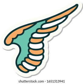 sticker of tattoo in traditional style of a wing