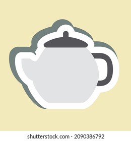 Tetera adhesiva - Ilustración simple,Acto editable,Vector de plantilla de diseño, Buena para impresiones, carteles, anuncios, anuncios, gráficos de información, etc.
