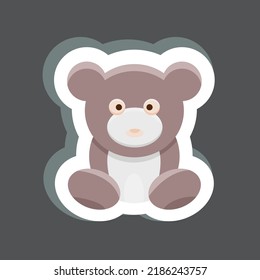 Sticker Teddy Bear. suitable for Kids symbol. simple design editable. design template vector. simple illustration