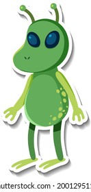 Plantilla de pegatinas con un personaje de caricatura de un monstruo extraño ilustración aislada