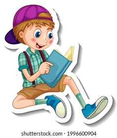 Sticker-Vorlage mit Kindercartoon-Charakter, einzelne Illustration